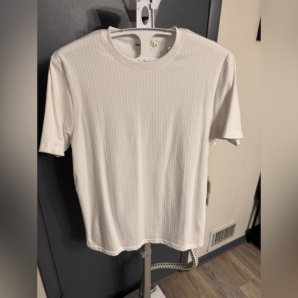 Men's Hudson & Barrow White Patterned T-Shirt
